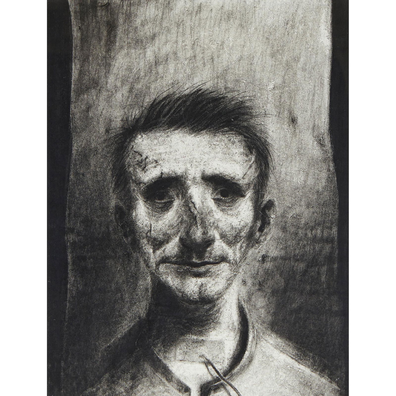 § KEN CURRIE (SCOTTISH B.1960) PATIENT - 1992: Signed and dated 9/6/92 and inscribed with title verso, pastel and charcoal (Dimensions: 48.5cm x 37cm (19in x 14.5in))(48.5cm x 37cm (19in x 14.5in))Footnote: Note: From the 'Infirmary Series: No. 1'