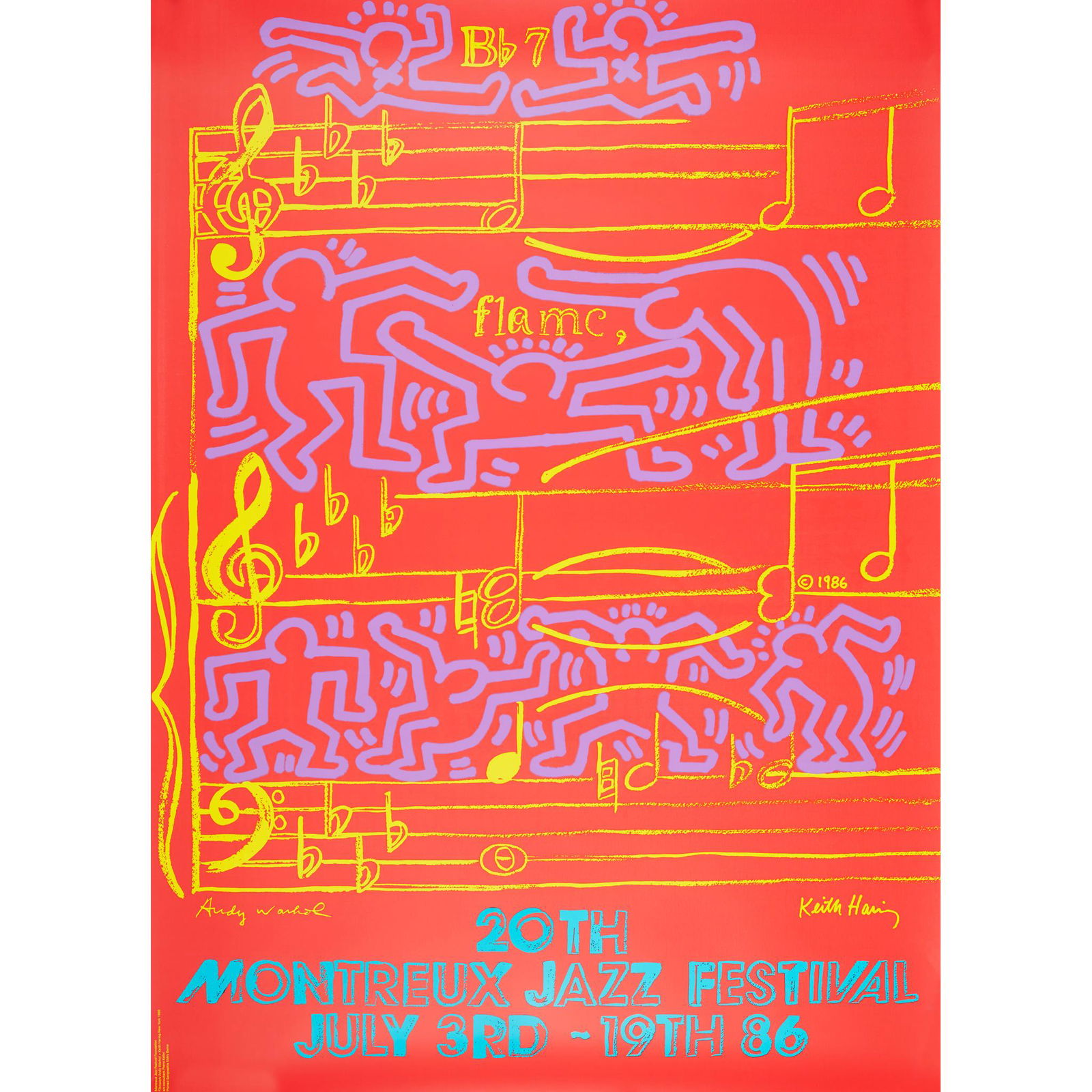 ANDY WARHOL (AMERICAN 1928-1987) AND KEITH HARING: Screenprint (Dimensions: the sheet 100cm x 70cm (39.25in x 27.5in), unframed)(the sheet 100cm x 70cm (39.25in x 27.5in), unframed)