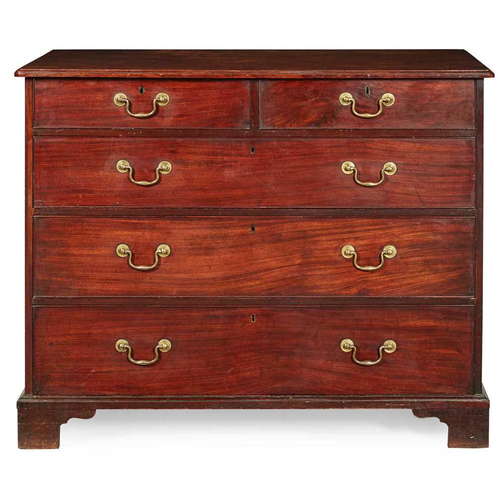 EARLY GEORGE III MAHOGANY CHEST OF DRAWERS MID 18TH (1 of 1)