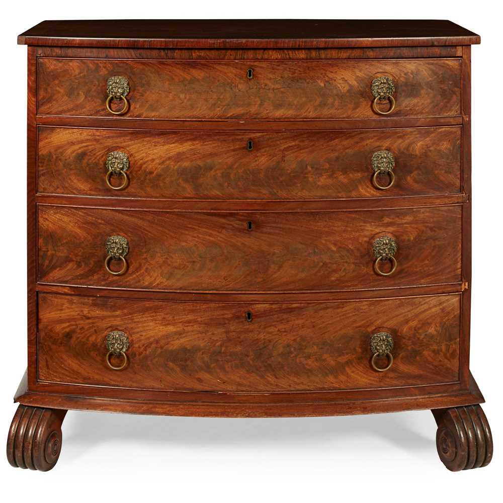 REGENCY MAHOGANY 'CHANNEL ISLES' BOW FRONT CHEST OF (1 of 1)