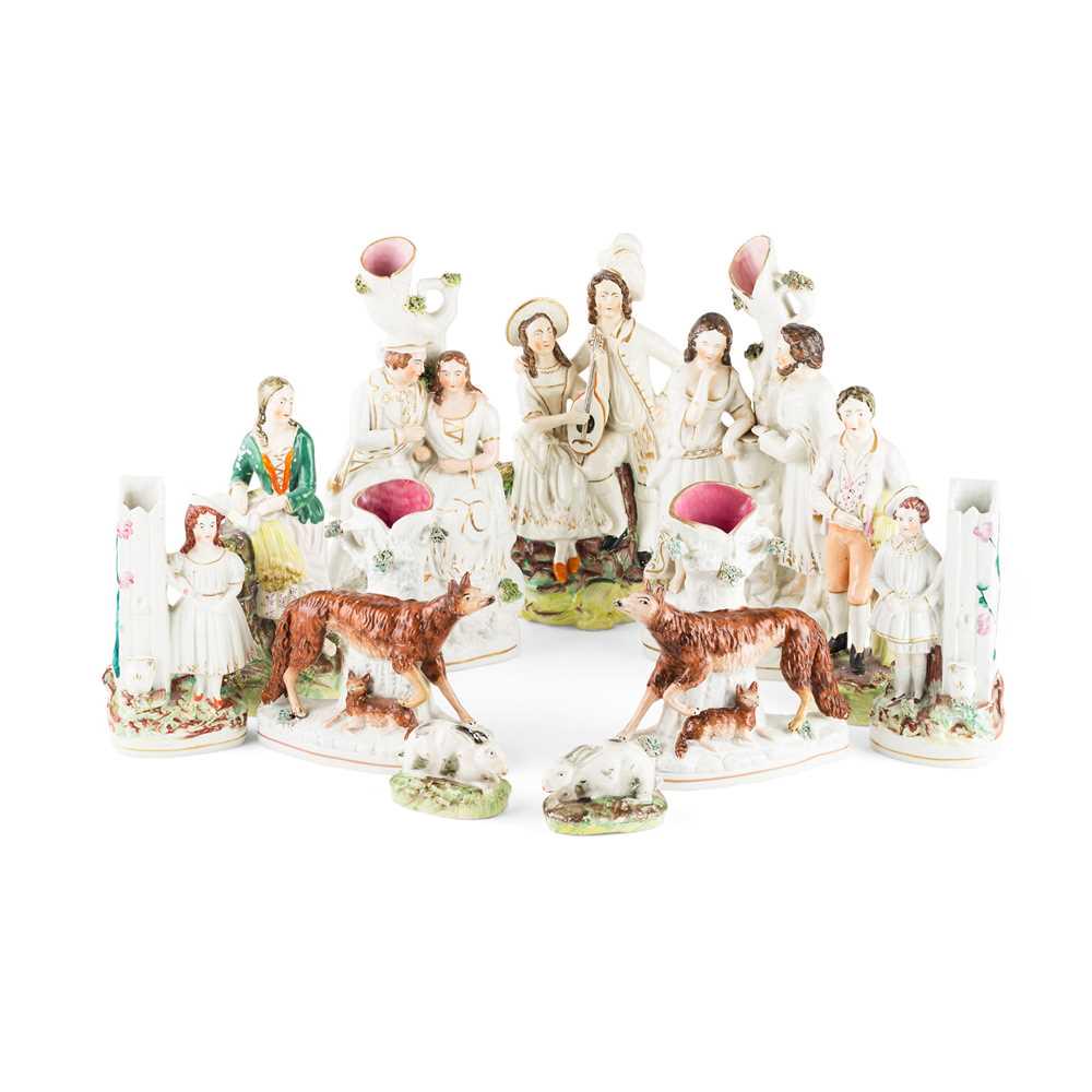 COLLECTION OF STAFFORDSHIRE FIGURES INCLUDING THOMAS (1 of 1)