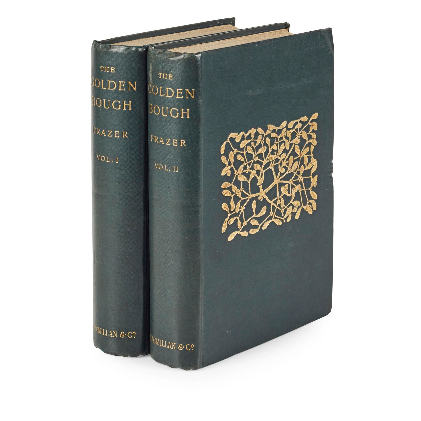 Frazer, Sir James George The Golden Bough: Frazer, Sir James George The Golden Bough London: Macmillan and Co., 1890. First edition, 2 volumes, 8vo, original blue cloth gilt inscribed from the author: "Good wishes to Mr. Ramsay from the Author