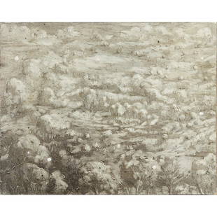 Â§ GRAHAM CROWLEY (BRITISH 1950-) UNTITLED (LANDSCAPE): Â§ GRAHAM CROWLEY (BRITISH 1950-) UNTITLED (LANDSCAPE) Signed and dated 2001 verso, oil on canvas(41cm x 51cm (16in x 20in), unframed)