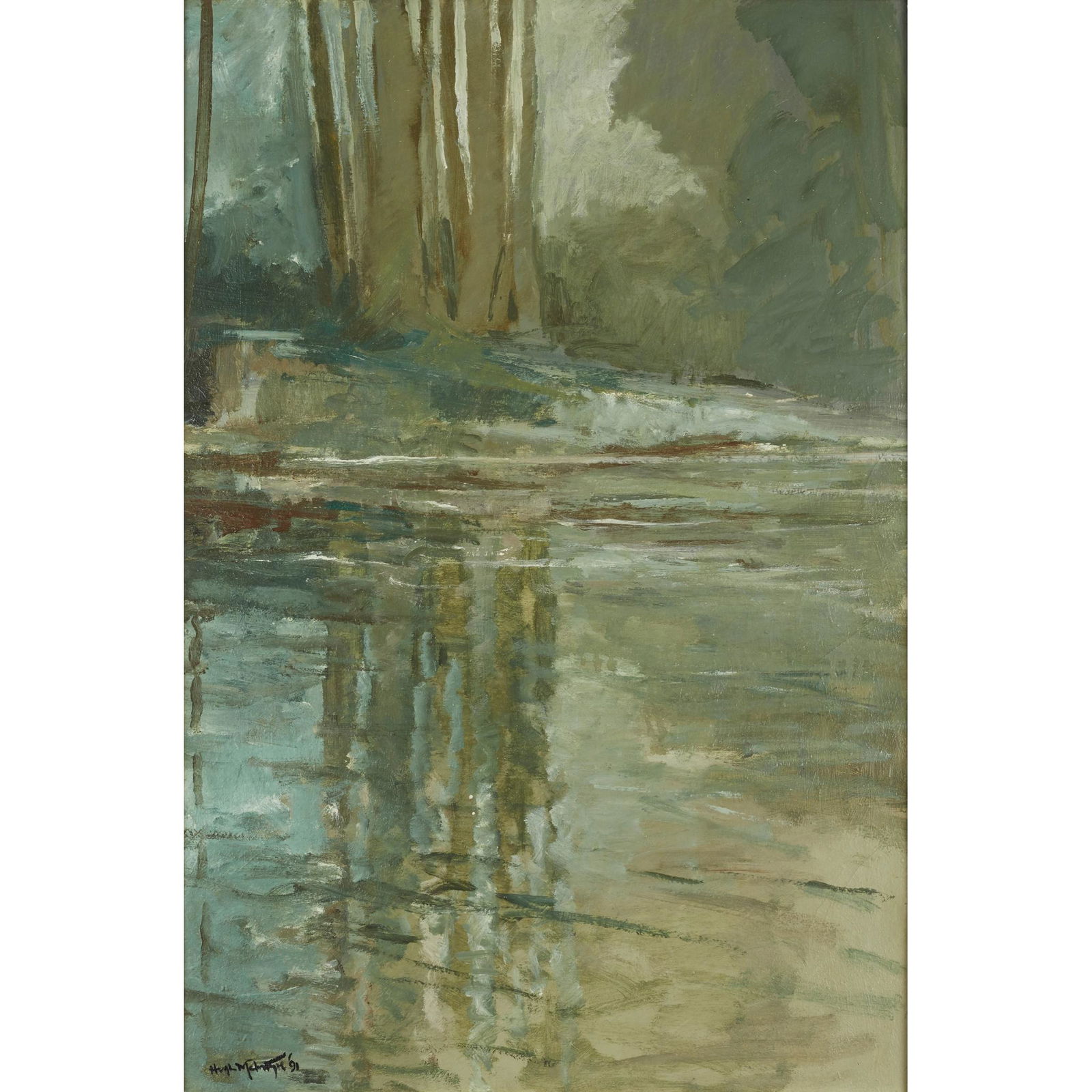 Â§ HUGH MCINTYRE (SCOTTISH 1943-) RIVER REFLECTIONS (1 of 3)