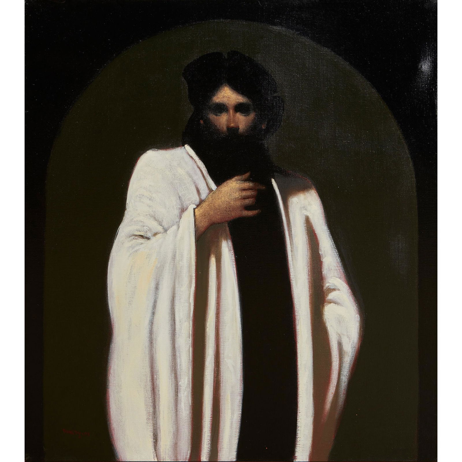 RAY DONLEY (AMERICAN 1950-) MOOR FIGURE, 2003: RAY DONLEY (AMERICAN 1950-) MOOR FIGURE, 2003 Signed and dated verso, oil on canvas(102cm x 91.5cm (40in x 36in))