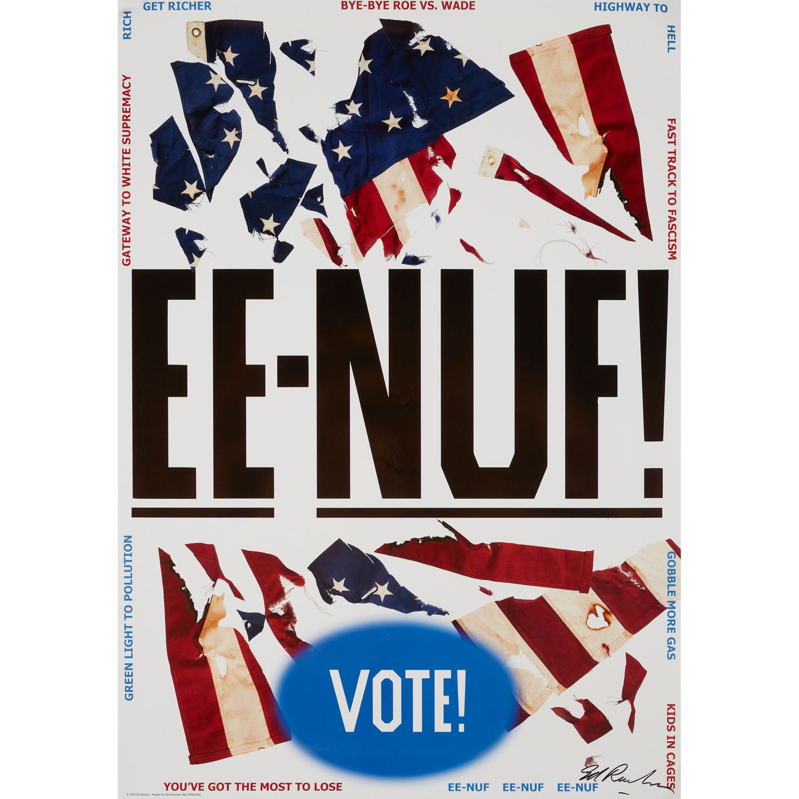 ED RUSCHA (AMERICAN 1937-) EE-NUF! - 2020 (1 of 1)
