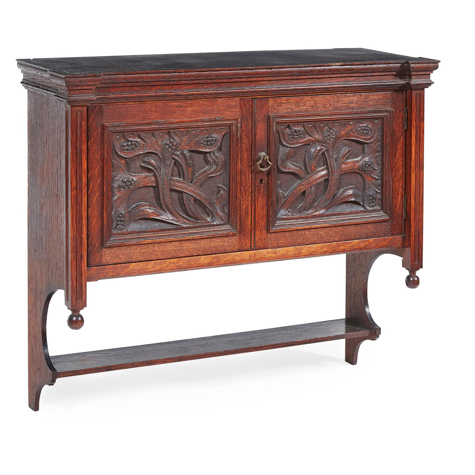 MANNER OF THE CENTURY GUILD ART NOUVEAU WALL CABINET, (1 of 2)