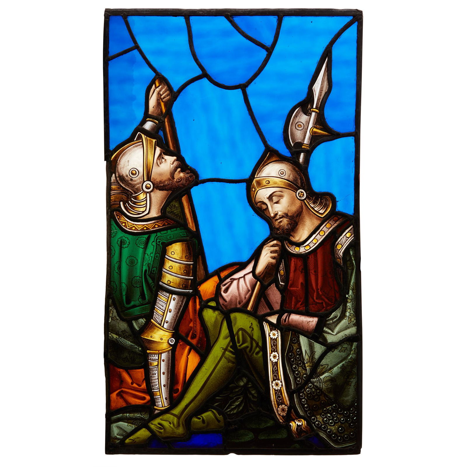 ENGLISH SCHOOL 'SOLDIERS AT REST' PANEL, CIRCA 1890 (1 of 1)