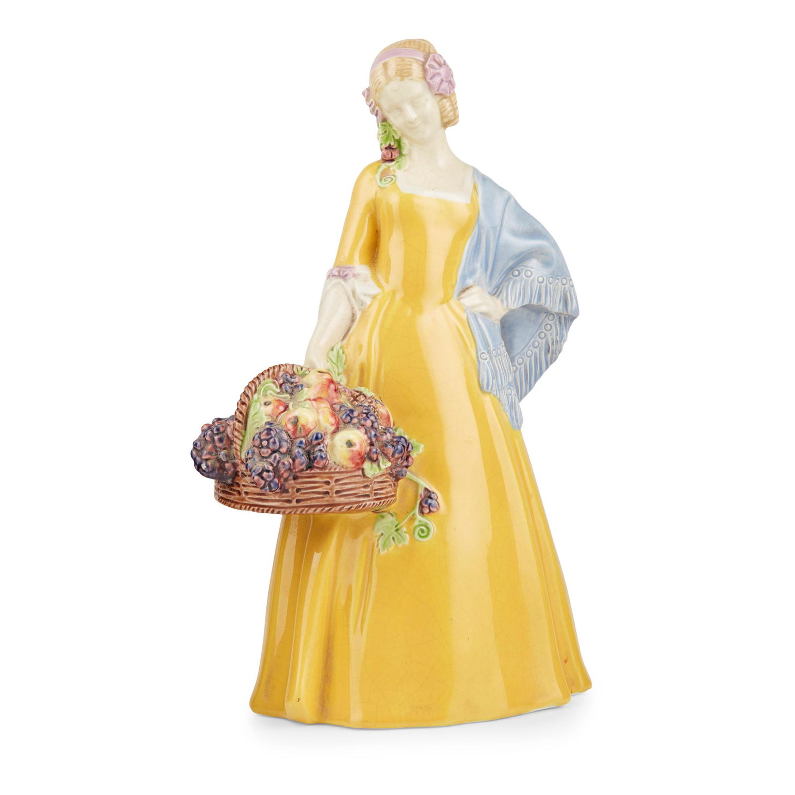 JOHANNA MEIER-MICHEL FOR WIENER KUNSTKERAMISCHE: JOHANNA MEIER-MICHEL FOR WIENER KUNSTKERAMISCHE WERKSTÃ„TTE FIGURE OF A WOMAN, CIRCA 1910 glazed porcelain, impressed maker's marks, 1372/ 953/ 3/ AUSTRIA (26.5cm high)