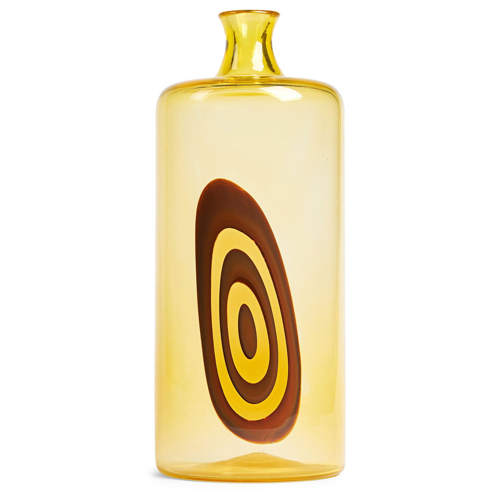 GIANMARIA POTENZA (ITALIAN B.1936) FOR LA MURRINA VASE,: pale yellow glass incorporating an iron red bullseye (Dimensions: 35.5cm high (14in high))(35.5cm high (14in high))Footnote: Provenance: A Private European Collection of Design We would like to thank