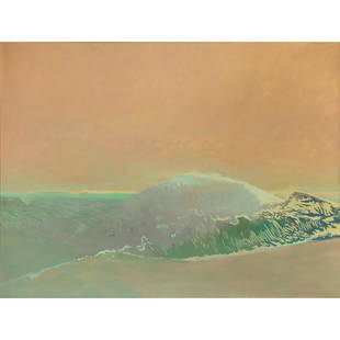 Â§ EDWARD MIDDLEDITCH R.A. (BRITISH 1923-1987) WAVE,: labelled (to stretcher), oil on canvas (Dimensions: 118cm x 152cm (46.5in x 59.8in))(118cm x 152cm (46.5in x 59.8in))Footnote: Exhibited: The New Art Centre, London.