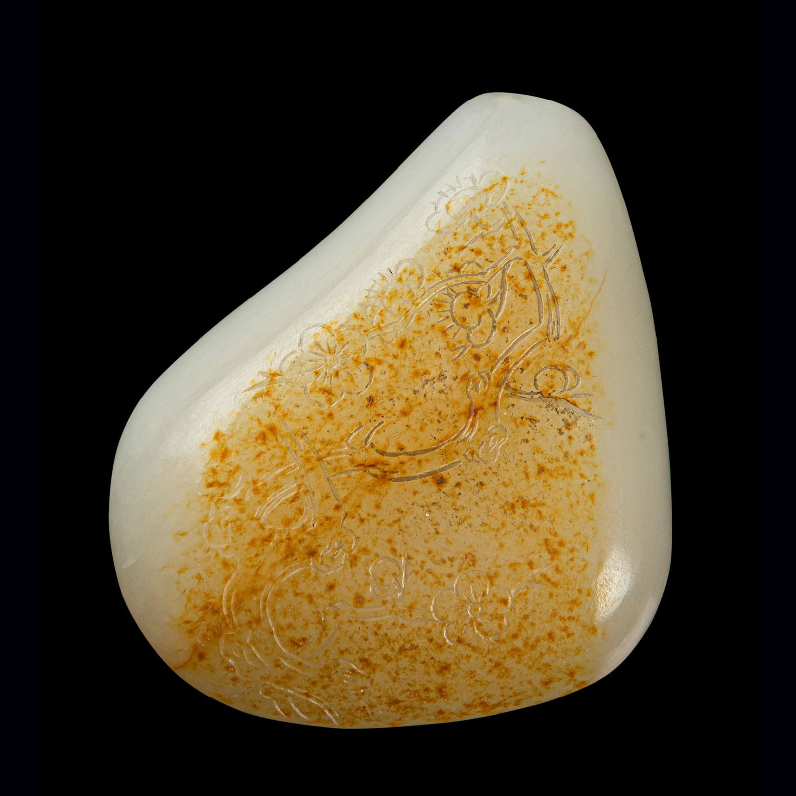 WHITE JADE WITH RUSSET SKIN SNUFF BOTTLE QIANLONG (1 of 2)