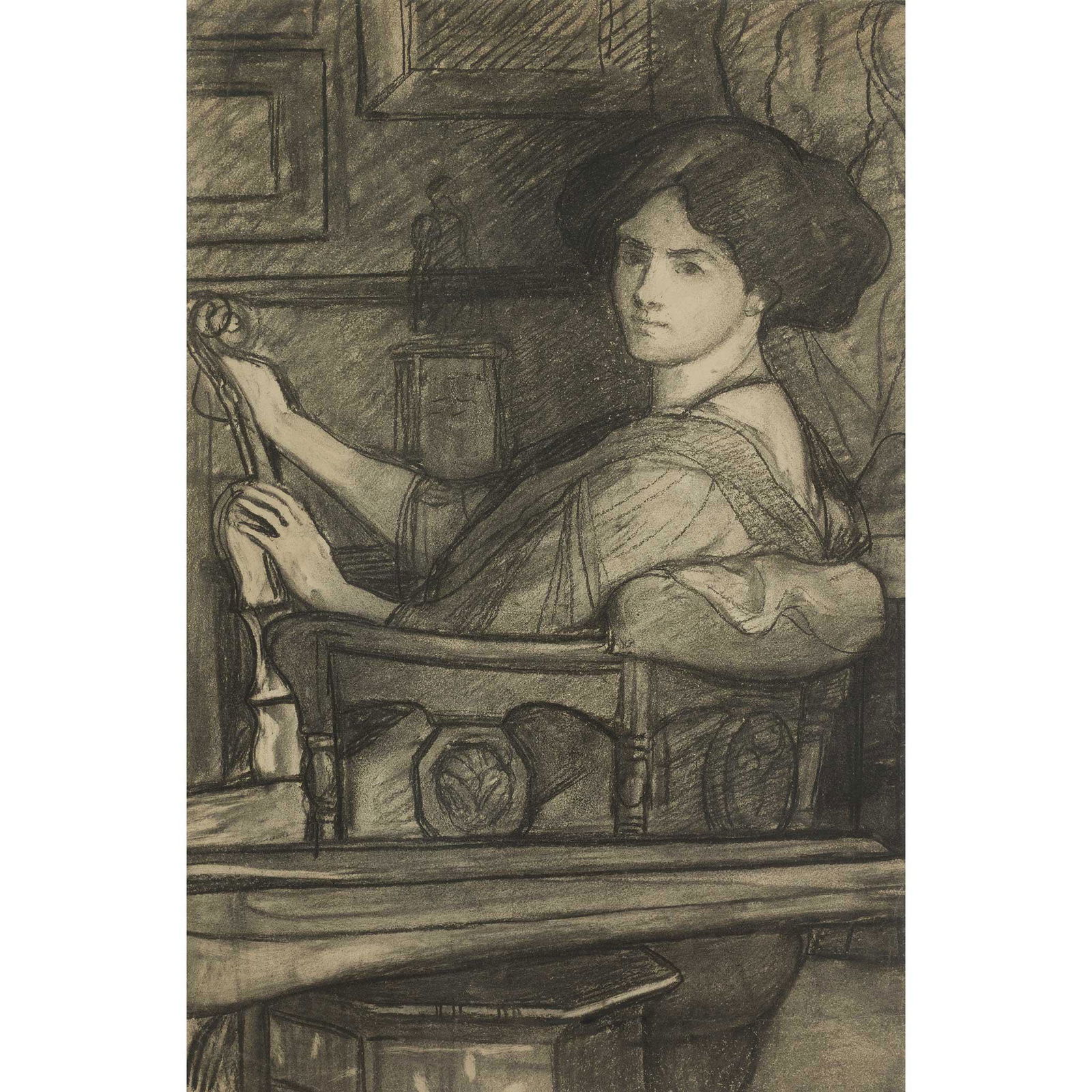 SIR WILLIAM BLAKE RICHMOND R.A. (BRITISH 1842-1874): Charcoal (Dimensions: 44.5cm x 68.5cm (17.5in x 27in)) (Qty: 1)(44.5cm x 68.5cm (17.5in x 27in))Qty: (1)