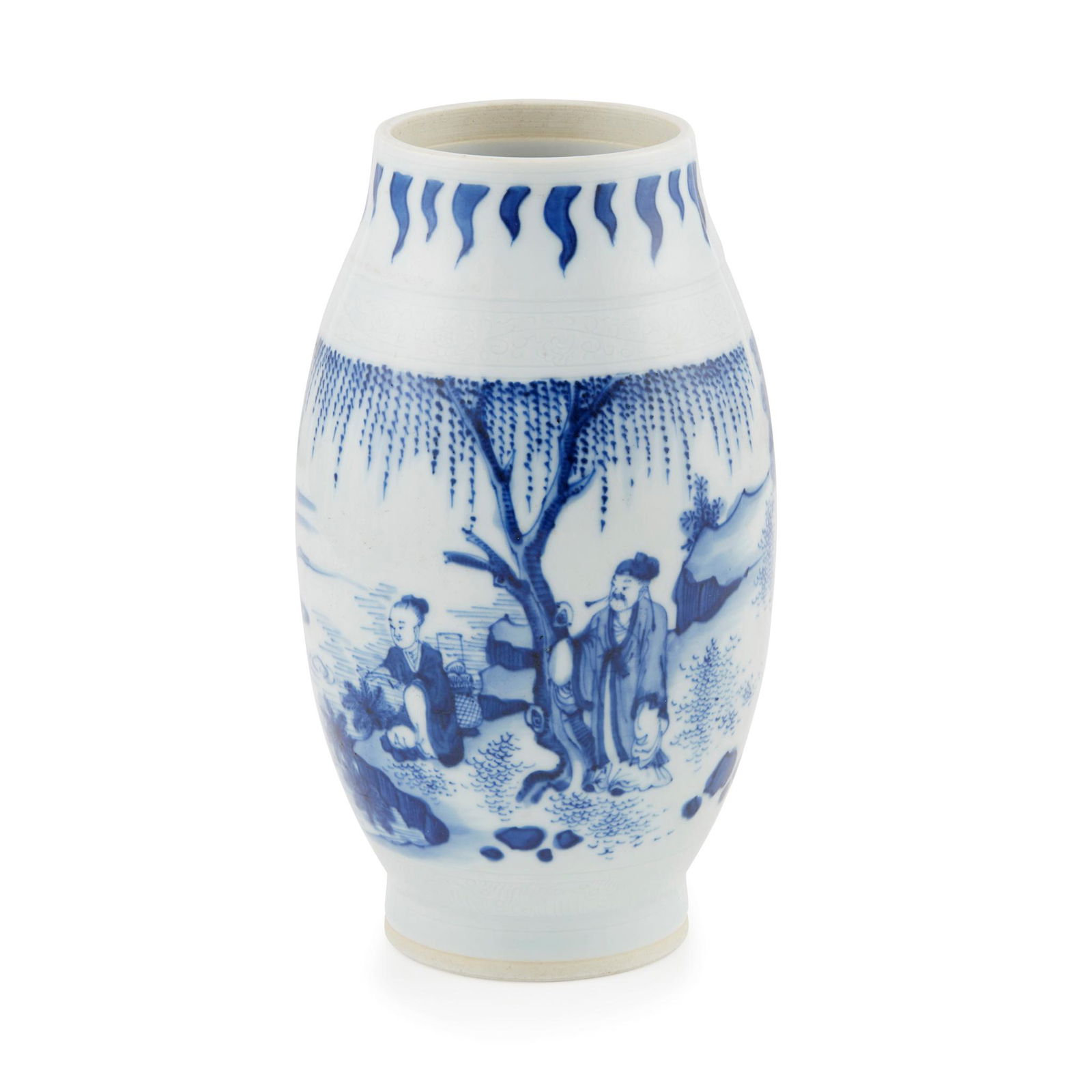 BLUE AND WHITE BALUSTER VASE TRANSITIONAL STYLE (1 of 1)