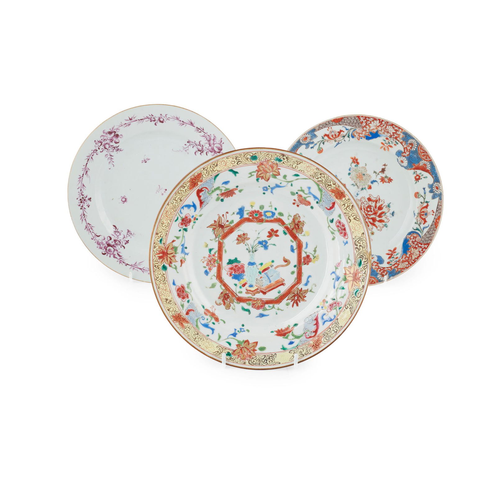 GROUP OF THREE EXPORT PLATES QING DYNASTY, 18-19TH (1 of 1)