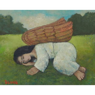 MICHAEL SCOTT (SCOTTISH 1946-2006) SMALL ANGEL: MICHAEL SCOTT (SCOTTISH 1946-2006) SMALL ANGEL Signed lower left, oil on board(19cm x 24cm (7.5in x 9.5in))