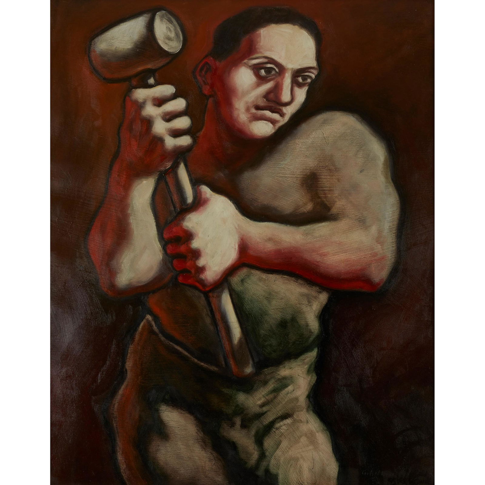 Â§ GERARD MORRIS (SCOTTISH 1955-) THE RAFT BUILDER, (1 of 3)