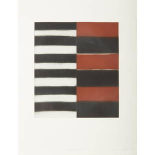 Â§ SEAN SCULLY R.A. (IRISH/AMERICAN 1945-) LARGE MIRROR: Â§ SEAN SCULLY R.A. (IRISH/AMERICAN 1945-) LARGE MIRROR II - 1997 Etching, 35/40, signed, inscribed and dated in pencil to margin, published by Burnet Editions, with their blindstamp(the sheet 75cm