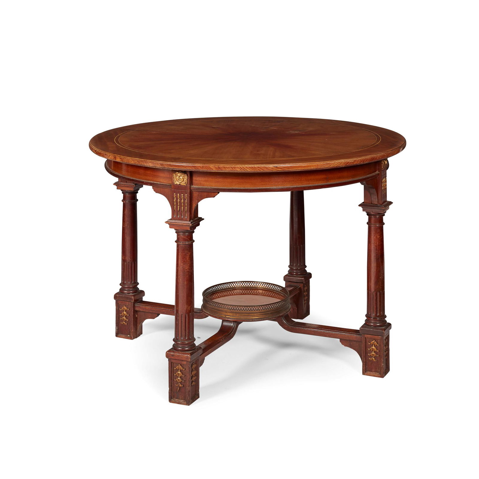 FRENCH EMPIRE STYLE MAHOGANY BRASS MOUNTED CENTRE TABLE (1 of 1)