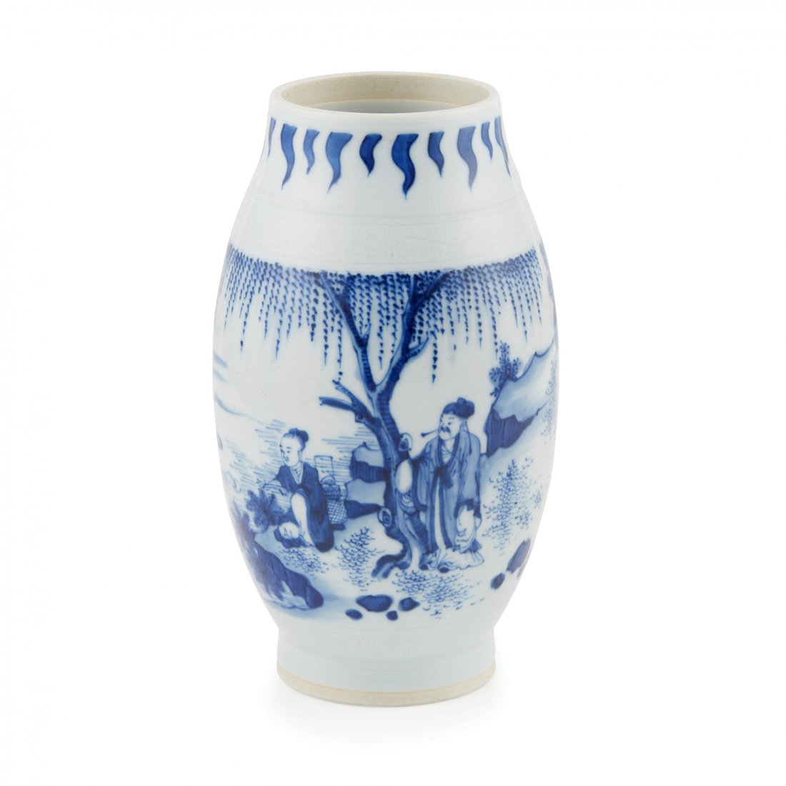 134A BLUE AND WHITE BALUSTER VASE TRANSITIONAL STYLE (1 of 1)