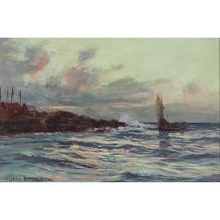 ANDREW BLACK R.S.W. (SCOTTISH 1850-1916) ENTRANCE TO: ANDREW BLACK R.S.W. (SCOTTISH 1850-1916) ENTRANCE TO PORTSOY HARBOUR, BANFFSHIRE Signed lower left, oil on canvas (28.5cm x 44cm (11in x 17.25in))