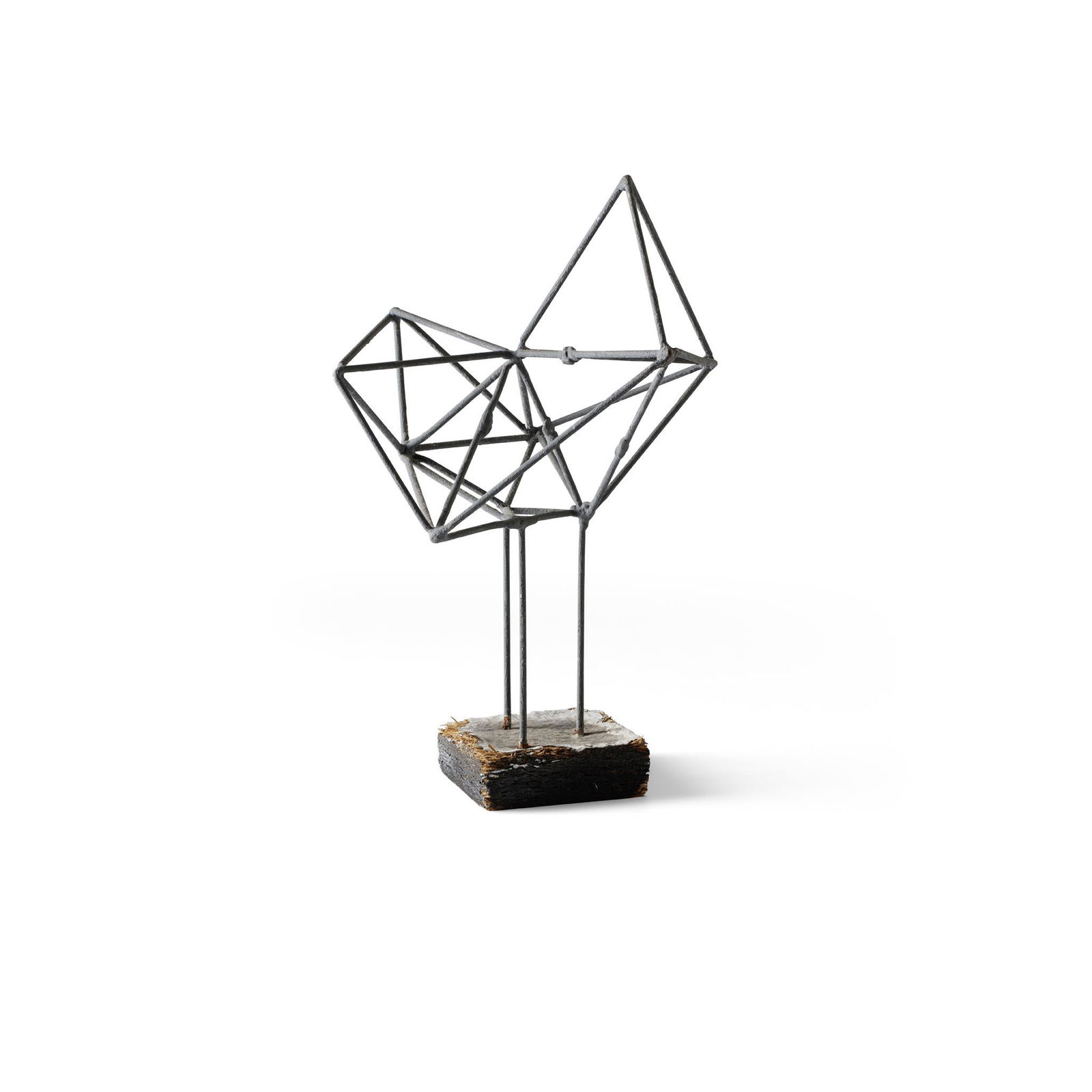 Â§ ROBERT ADAMS (BRITISH 1917-1984) MAQUETTE NO. 2 FOR: Â§ ROBERT ADAMS (BRITISH 1917-1984) MAQUETTE NO. 2 FOR TRIANGULATED STUDY NO. 1, 1960 steel wire painted grey on black base (23.5cm high (including base), 13cm wide (9.25in high, 5.1in wide)) Proven