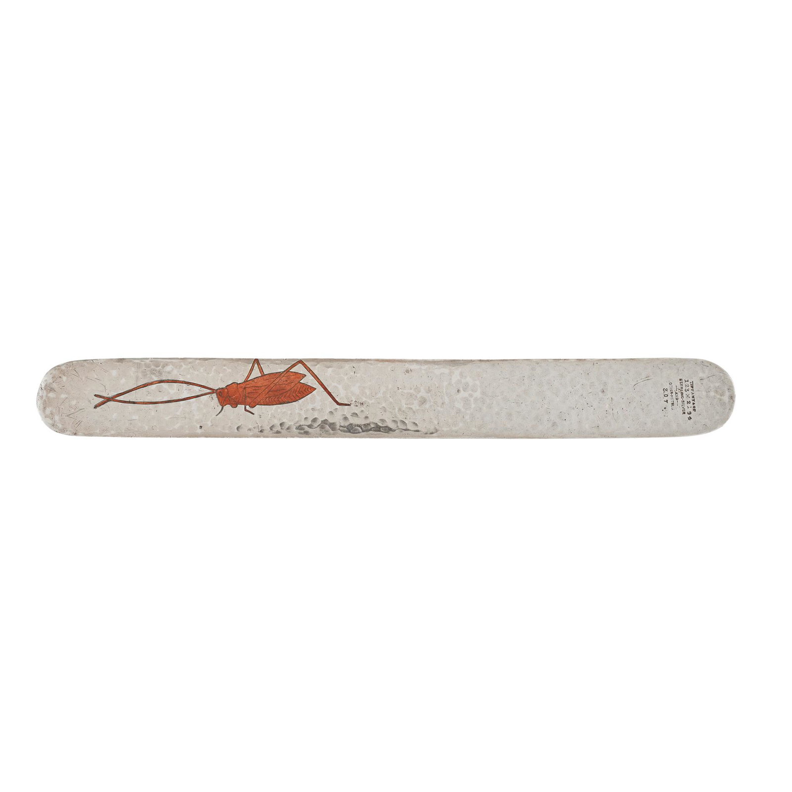 TIFFANY & CO., NEW YORK LETTER OPENER, CIRCA 1906: TIFFANY & CO., NEW YORK LETTER OPENER, CIRCA 1906 sterling silver and mixed metals, stamped TIFFANY & CO./ 123/ 2194/ STERLING SILVER & OTHER METALS/ 307 (20.5cm long)