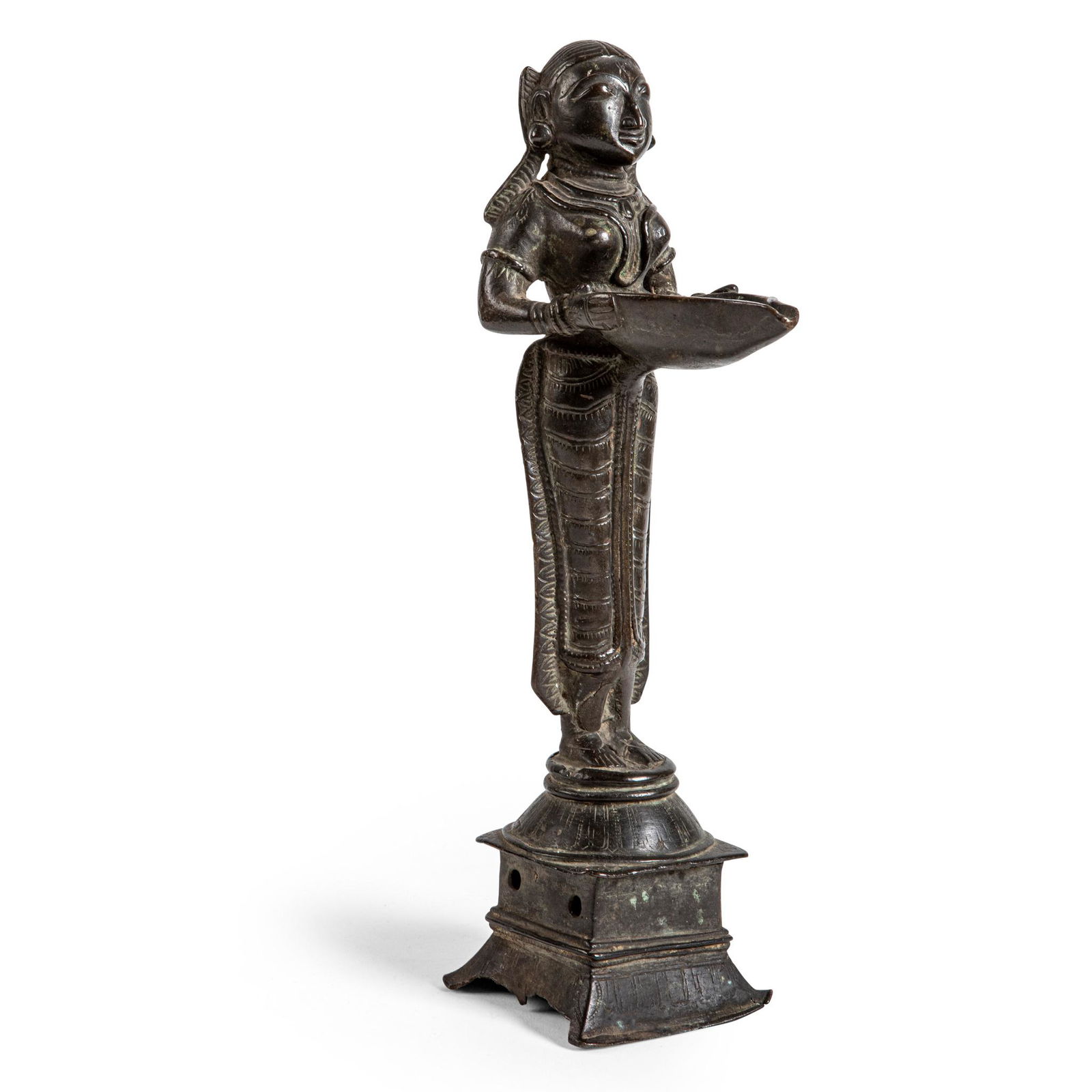 BRONZE OIL LAMP IN THE FORM OF LAKSHMI THE HINDU (1 of 1)