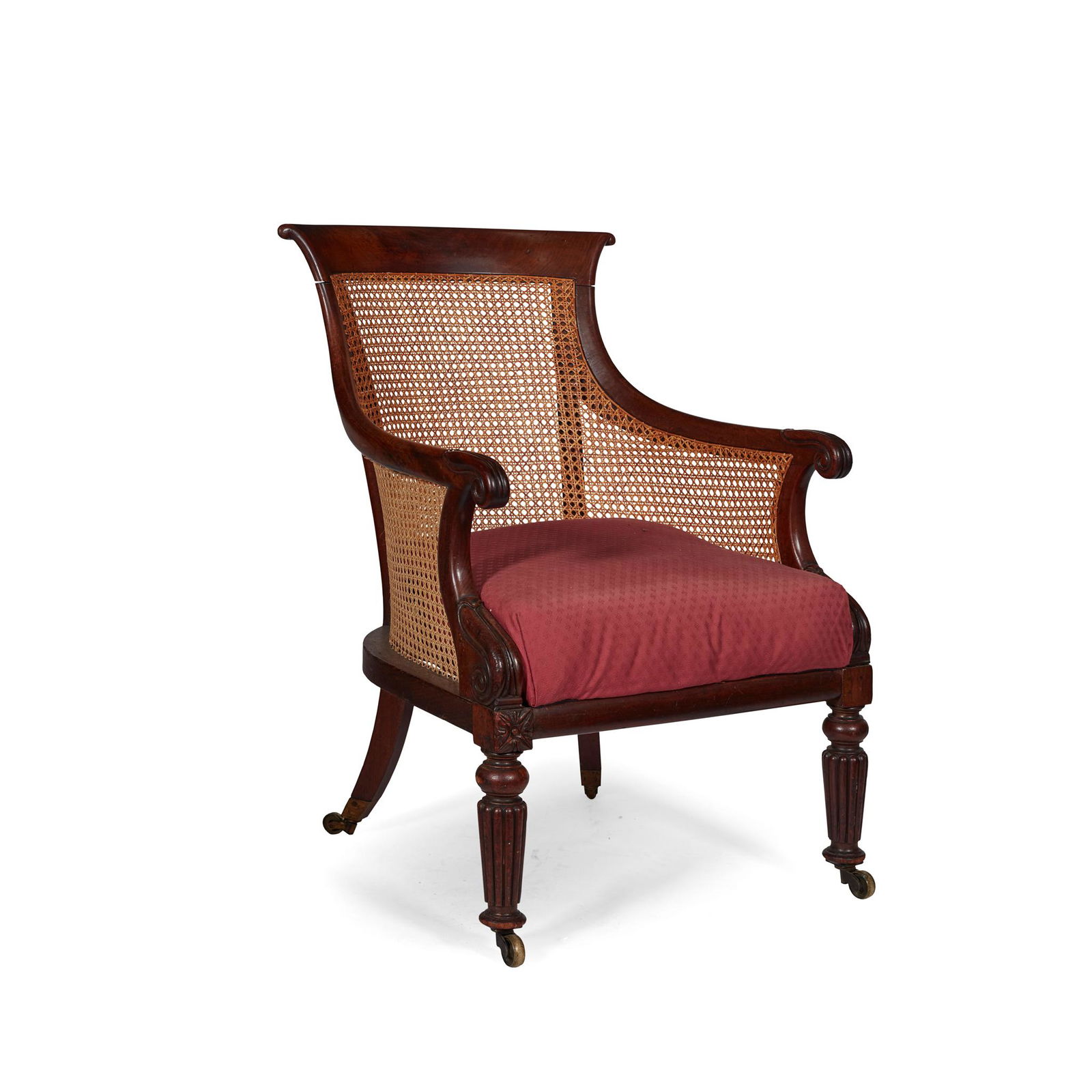 REGENCY MAHOGANY CANED BERGERE EARLY 19TH CENTURY (1 of 1)