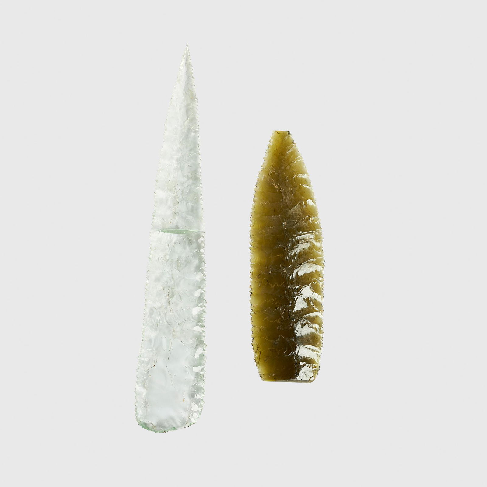 PAIR OF ABORIGINAL GLASS SPEAR POINTS KIMBERLEY, (1 of 1)