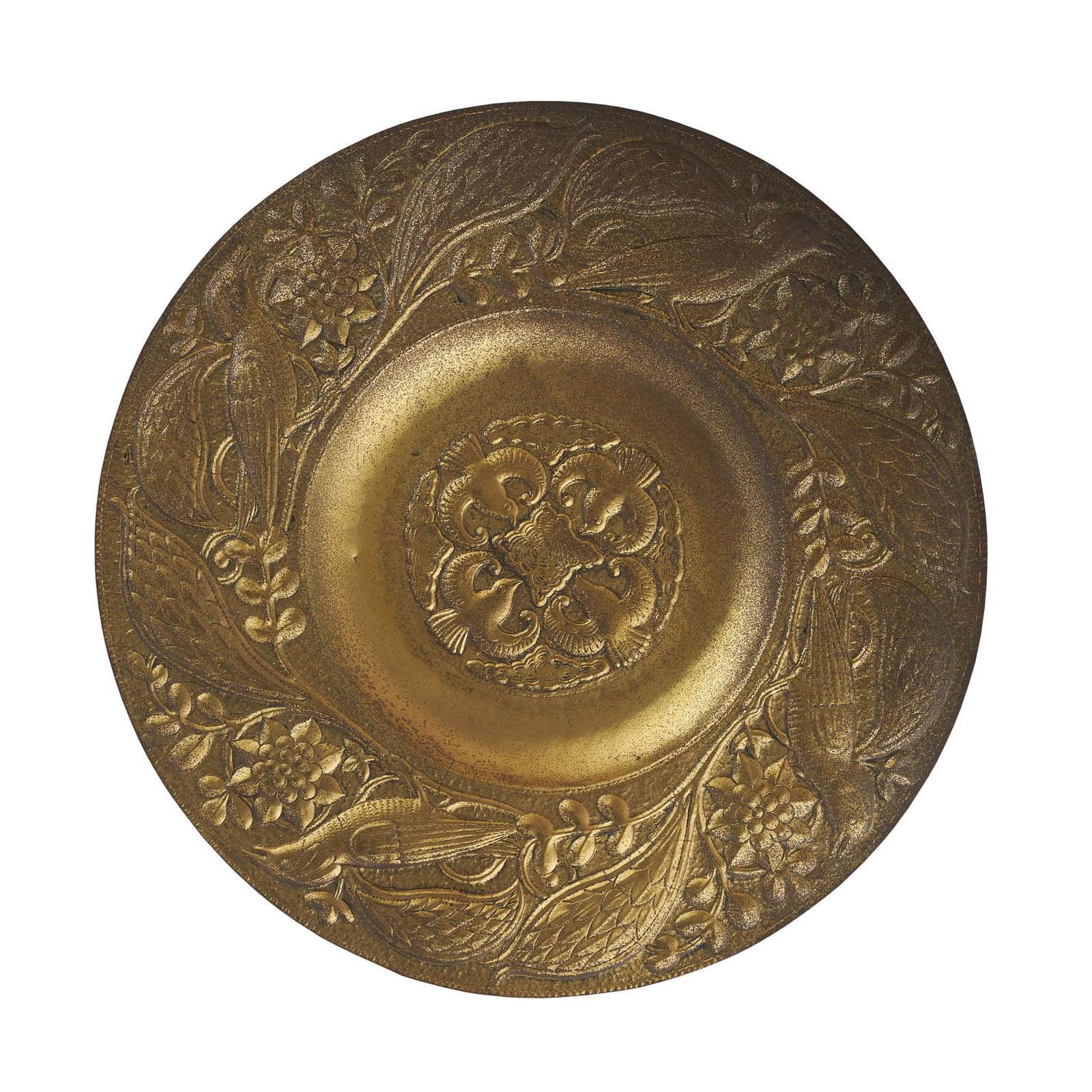 JOHN PEARSON (1859-1930) CHARGER, 1893: JOHN PEARSON (1859-1930) CHARGER, 1893 brass, signed J Pearson 1893 (51.8cm (20in) diameter)