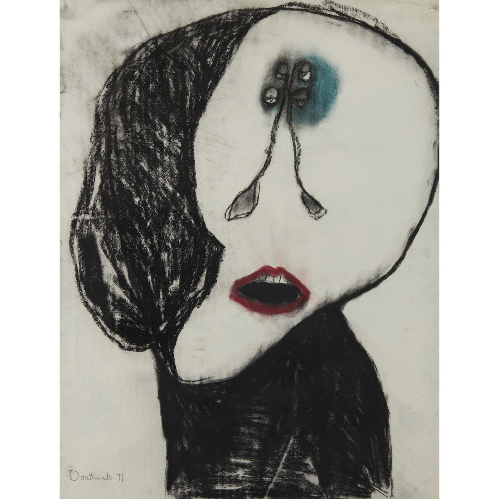 § PATRICIA DOUTHWAITE (SCOTTISH 1939-2002) FOUR: Signed and dated lower left, pastel (Dimensions: 64cm x 49cm (25in x 19.25in)) (64cm x 49cm (25in x 19.25in))