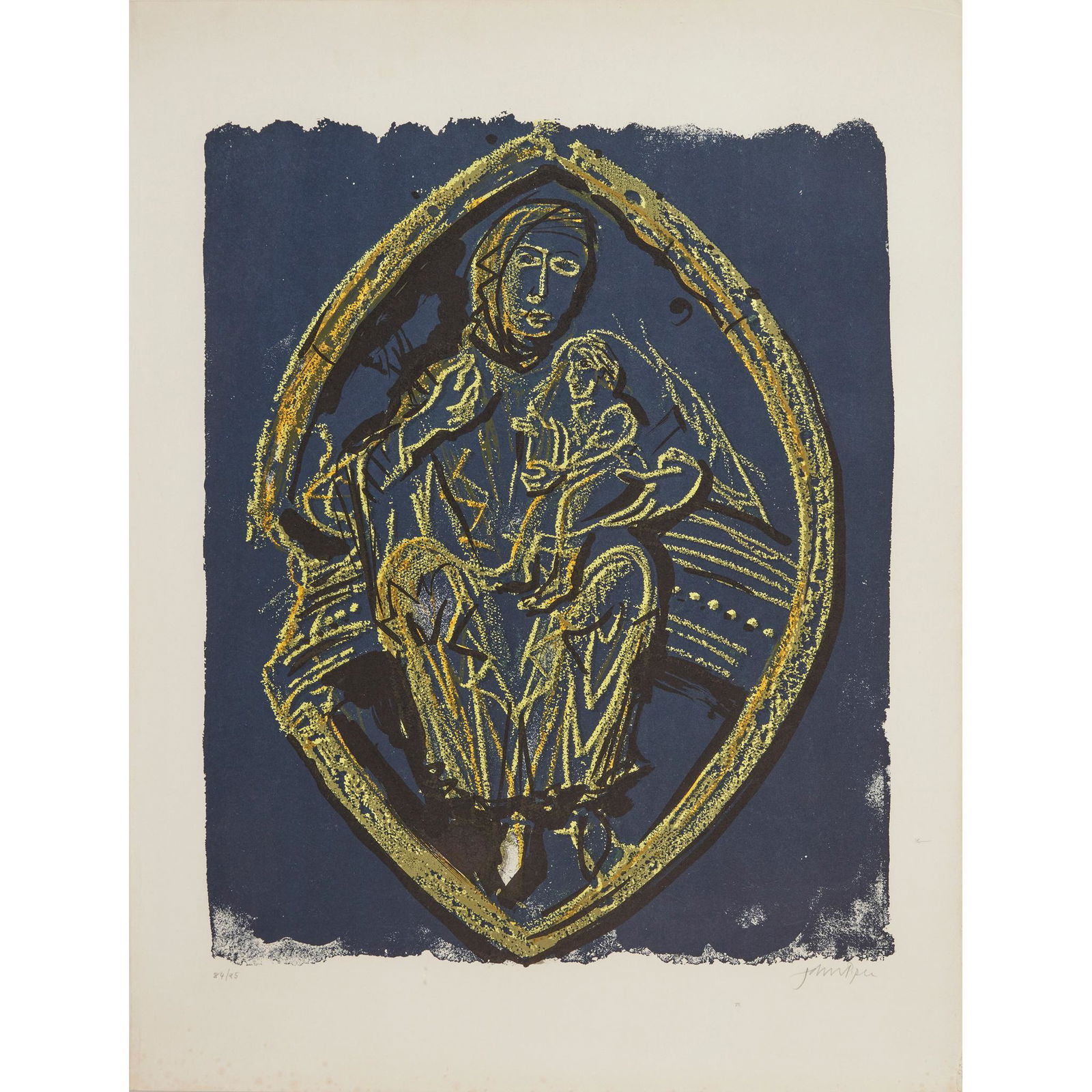 § JOHN PIPER C.H. (BRITISH 1903-1992) MOTHER AND: Lithograph, 84/95, signed and numbered in pencil to margin (Dimensions: the sheet 77cm x 56.5cm (30.25in x 22.25in), unframed)(the sheet 77cm x 56.5cm (30.25in x 22.25in), unframed)