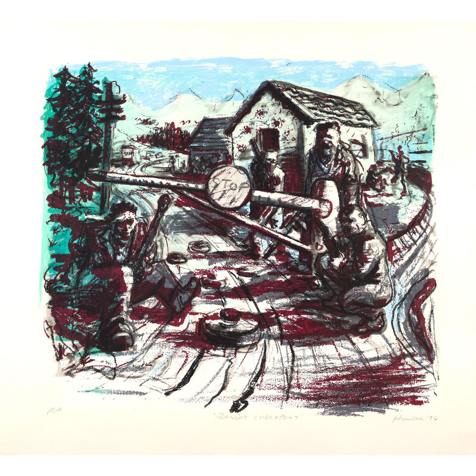 § PETER HOWSON O.B.E. (SCOTTISH 1958-) BANDIT: Screenprint, A/P, aside from the edition of 100, signed, dated and editioned in pencil to margin, published by Advanced Graphics, London, with their blindstamp (Dimensions: the sheet 88.5cm x 96cm (34