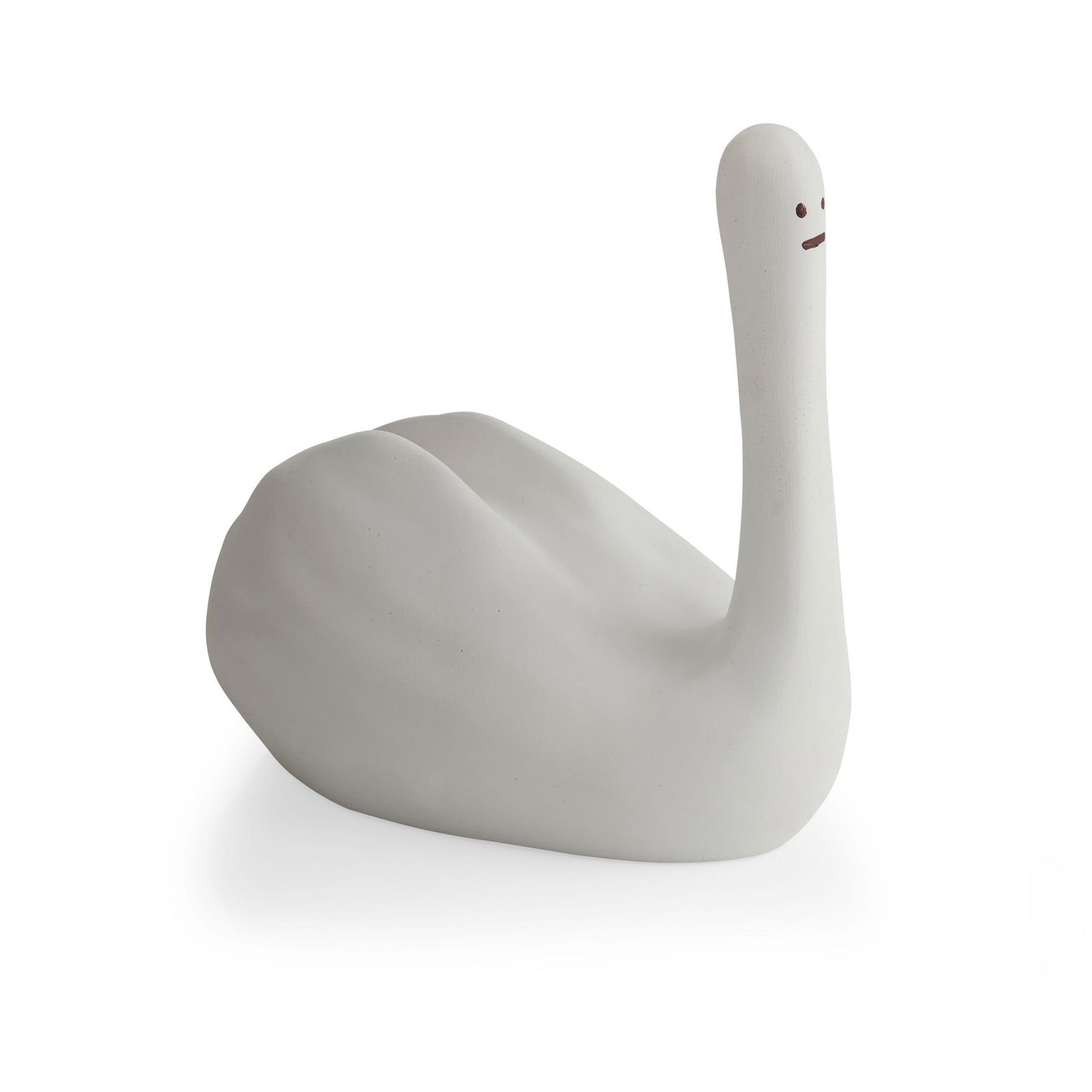§ DAVID SHRIGLEY O.B.E. (BRITISH 1968-) SWAN -: Resin sculpture, signed with initials to sticker to base, produced by Bywater Bros. Editions (Dimensions: 13cm x 9cm x 13cm (5in x 3.5in x 5in))(13cm x 9cm x 13cm (5in x 3.5in x 5in))