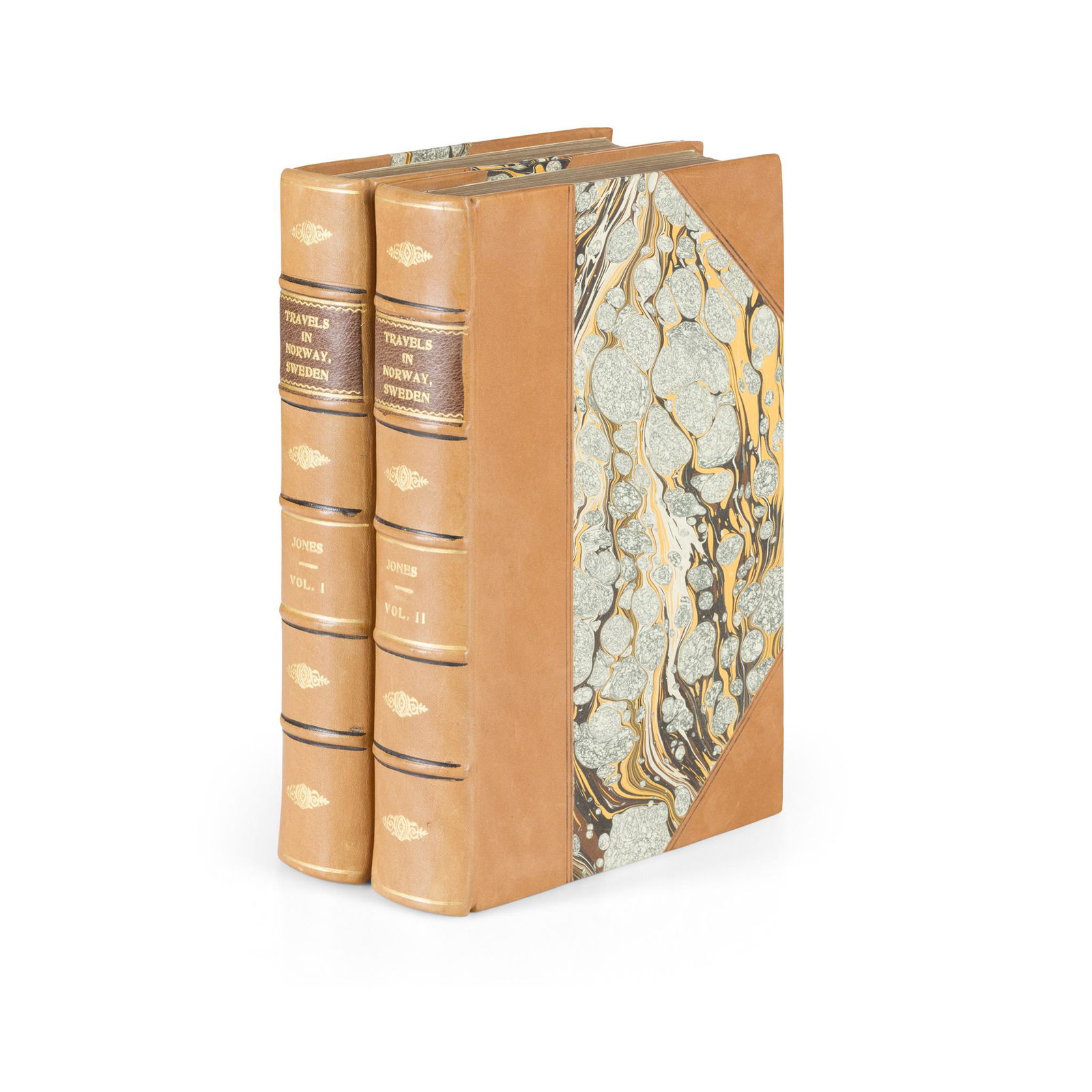 Jones, George Matthew Travels in Norway, Sweden,: Jones, George Matthew Travels in Norway, Sweden, Finland, Russia and Turkey London: John Murray, 1827. First edition, 2 volumes, 8vo, folding map, 2 folding tables, half calf, spines giltFootnote: Pro