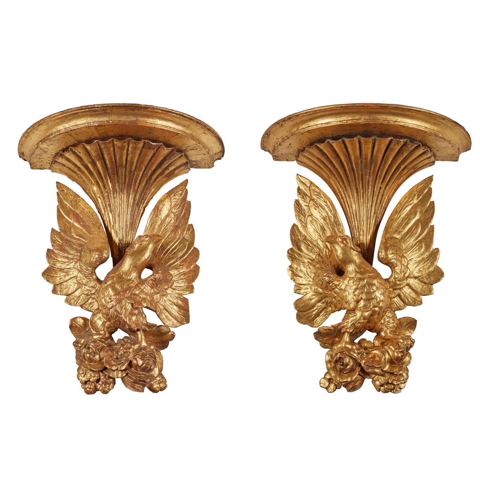 PAIR OF GILTWOOD WALL BRACKETS 19TH CENTURY (1 of 3)