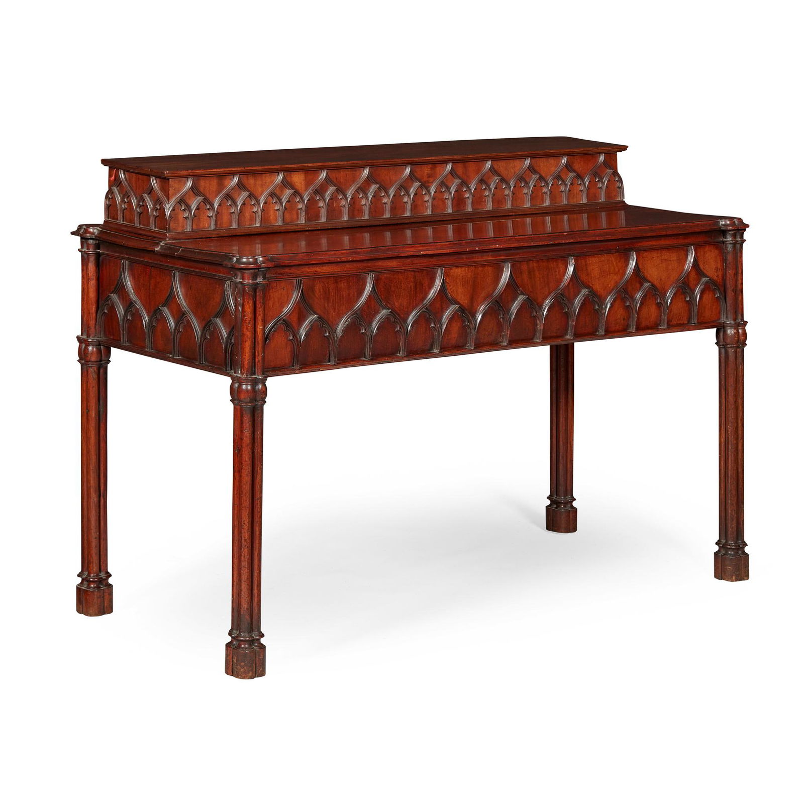 LATE REGENCY MAHOGANY GOTHIC REVIVAL SERVING TABLE (1 of 1)