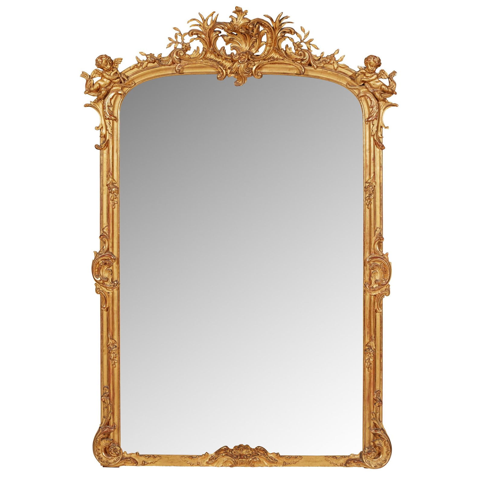 VICTORIAN GILTWOOD OVERMANTEL MIRROR 19TH CENTURY (1 of 1)