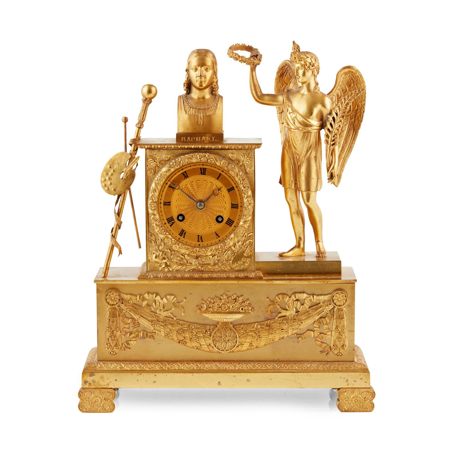 FRENCH EMPIRE ORMOLU MANTEL CLOCK 19TH CENTURY (1 of 4)
