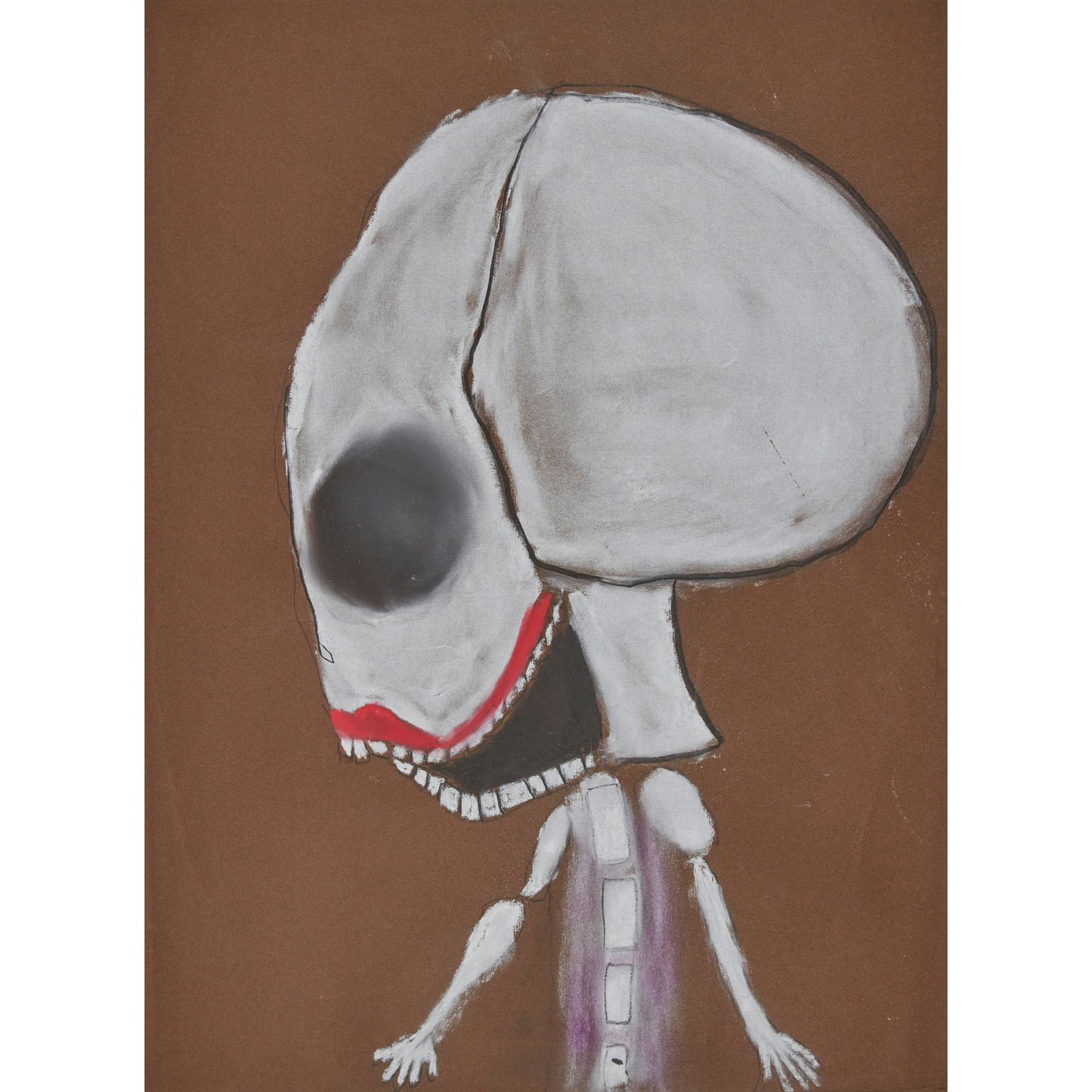 Â§ PATRICIA DOUTHWAITE (SCOTTISH 1939-2002) SKULL HEAD FIGURE (1 of 2)