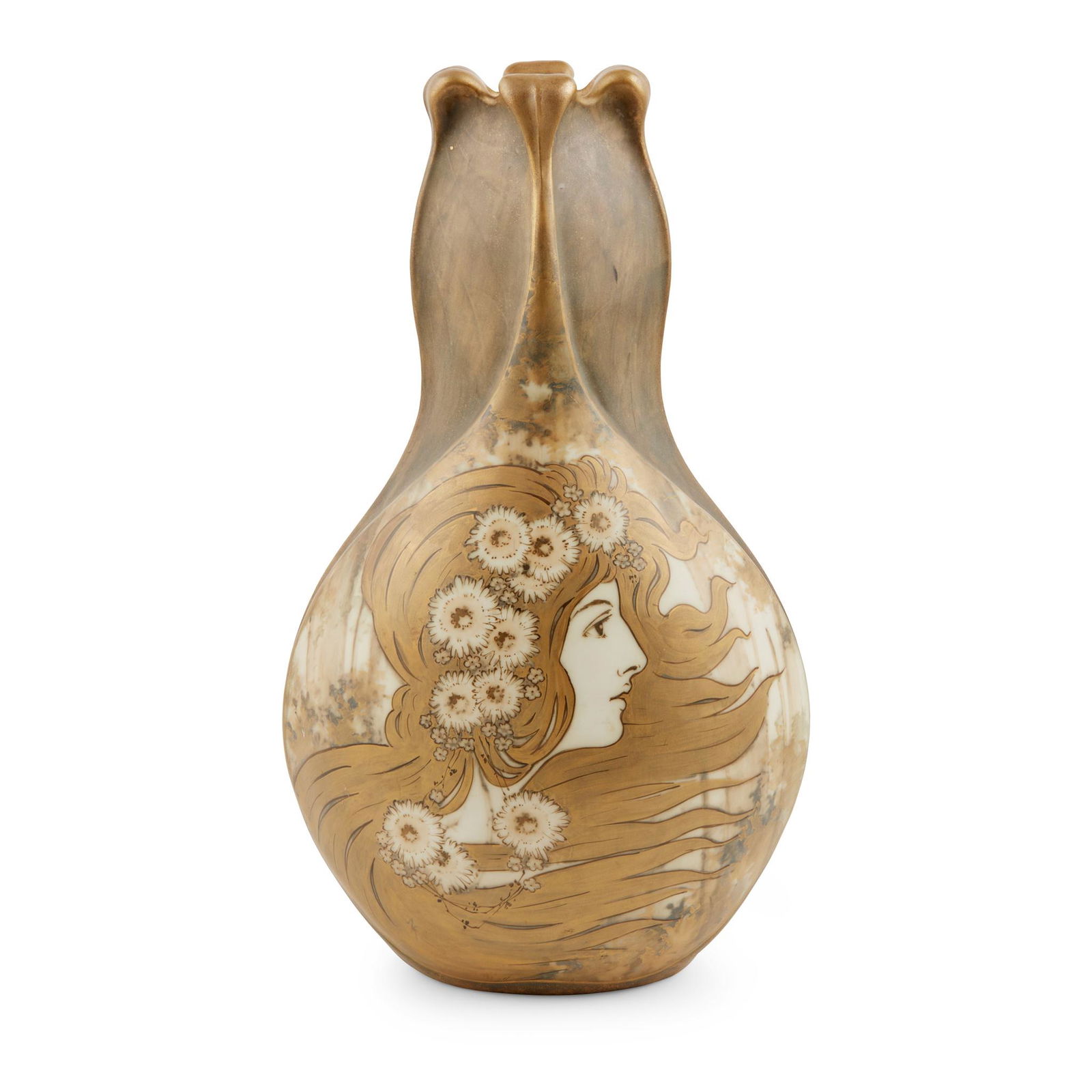 REISSNER, STELLMACHER & KESSEL, TURN-TEPLITZ, BOHEMIA JUGENDSTIL 'AMPHORA' VASE, CIRCA 1900 (1 of 1)