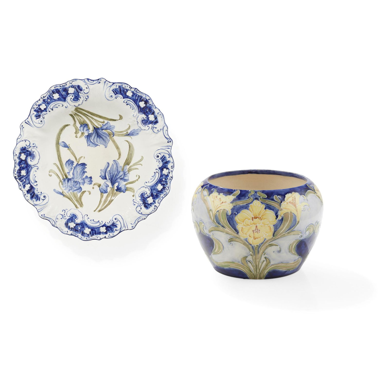 WILLIAM MOORCROFT (1872-1945) FOR JAMES MACINTYRE & CO. ‘FLORIAN WARE’ JARDINIÈRE, (1 of 3)