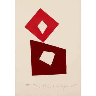 § Richard Mortensen (Danish 1910-1993) Four Abstracts: § Richard Mortensen (Danish 1910-1993) Four Abstracts one from 'Atelier 143', 1965, the others dated 1968, 1968 and 1969, 17/75, III/III, 11/76, 25/75, each signed, dated and numbered in pencil