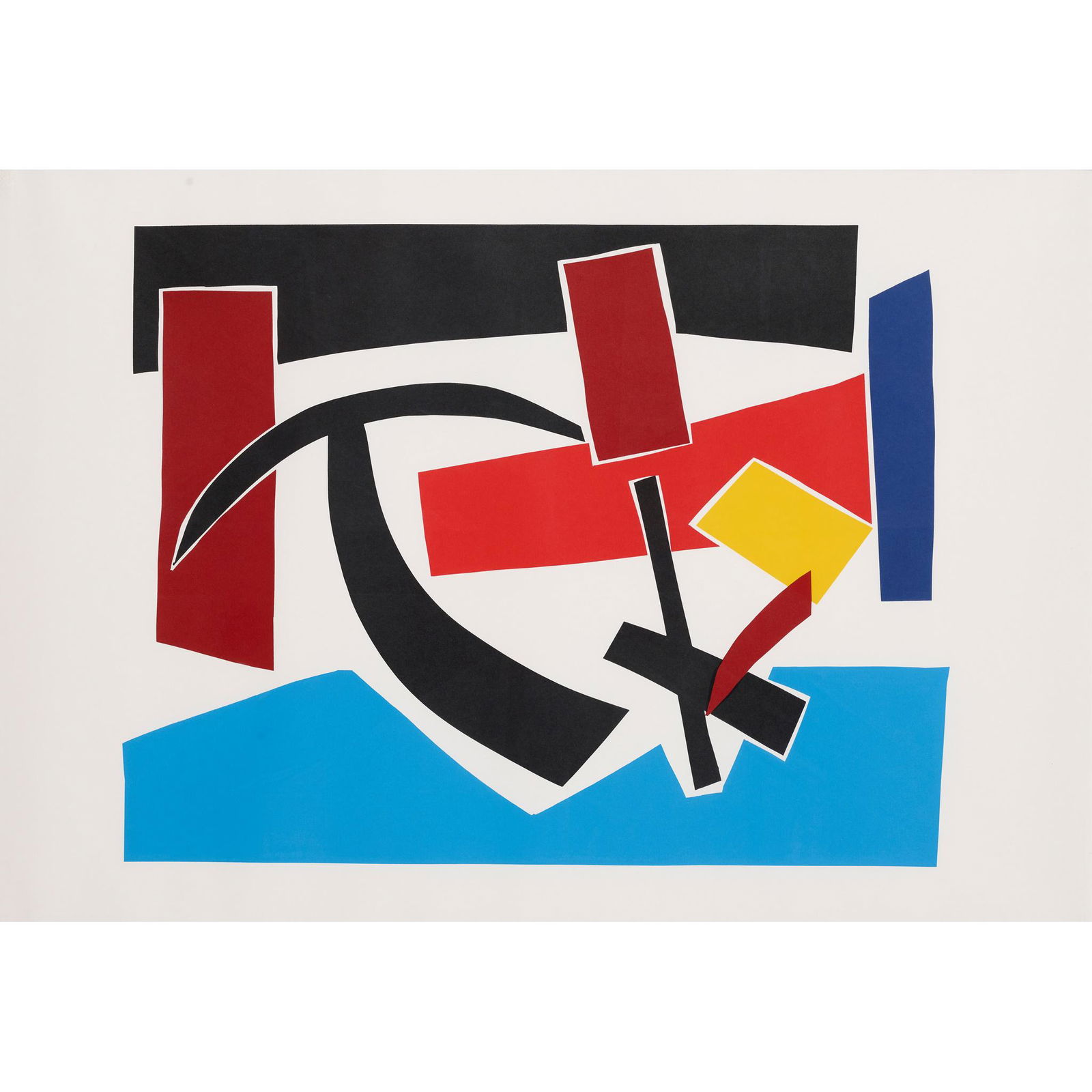 § Robert Jacobsen (Danish 1912-1993) Two Abstracts: § Robert Jacobsen (Danish 1912-1993) Two Abstracts one signed and inscribed 'E.A.' in pencil (in the margin), the other unsigned, silkscreen(the sheets 63cm x 85cm (24.75in x 33.5in) and 60.