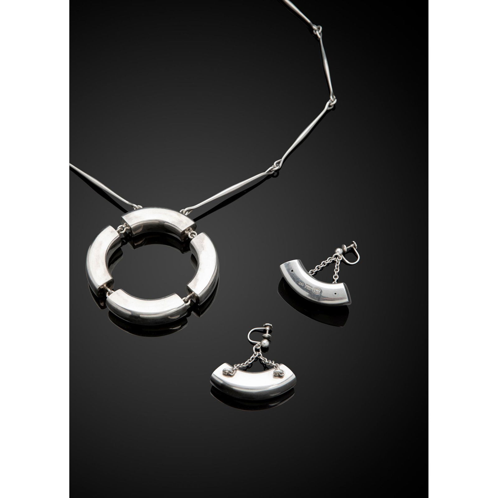 Astrid Fog (Danish 1911-1993) for Georg Jensen Necklace and Pair of Earrings (1 of 6)