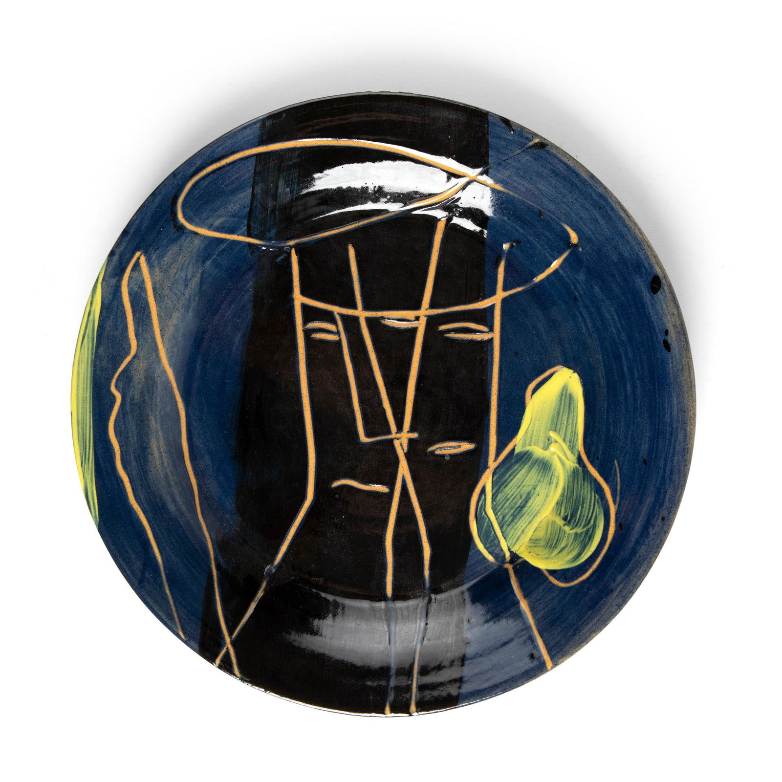§ Bruce Mclean (British 1944-) for Fulham Pottery Plate: § Bruce Mclean (British 1944-) for Fulham Pottery Plate signed and inscribed (to reverse), earthenware(31.5cm diameter (12.3in diameter))