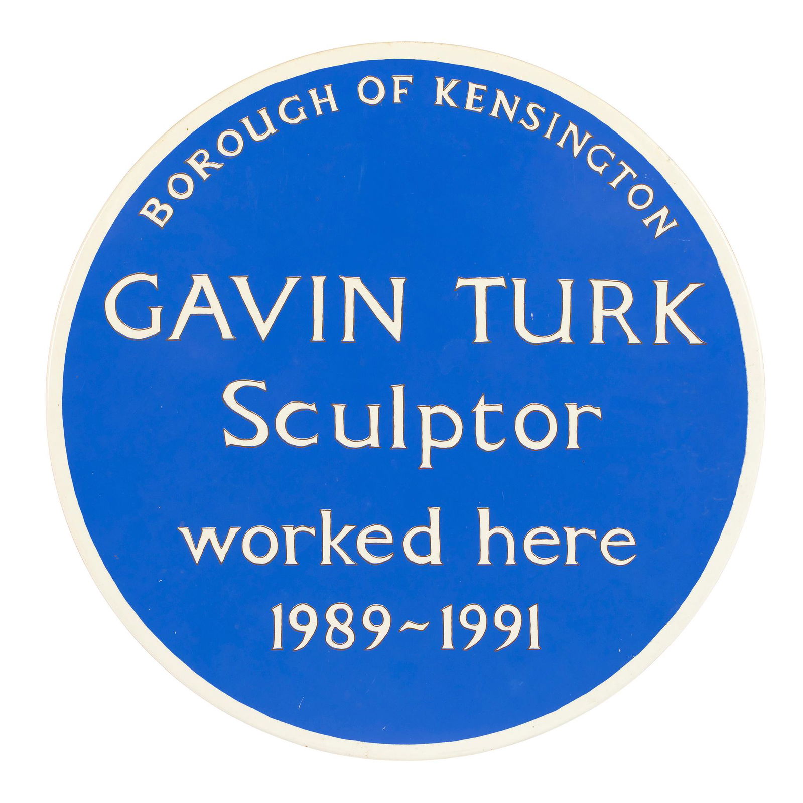 § Gavin Turk (British 1967-) Relic (Cave), 1995: § Gavin Turk (British 1967-) Relic (Cave), 1995 signed, dated and numbered '090' in felt-tip pen (to reverse), screenprint in colours on acrylic(48.3cm diameter (19in diameter))Provenance: Richar