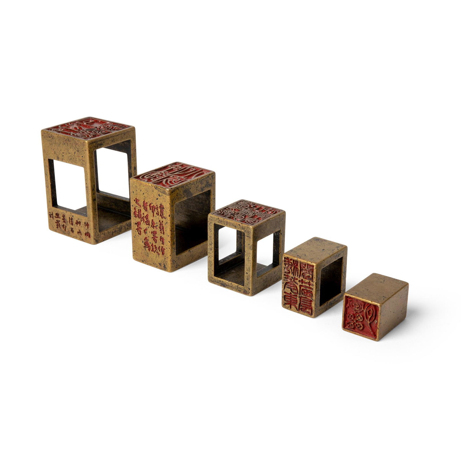 SET OF FIVE BRONZE SEALS (1 of 2)