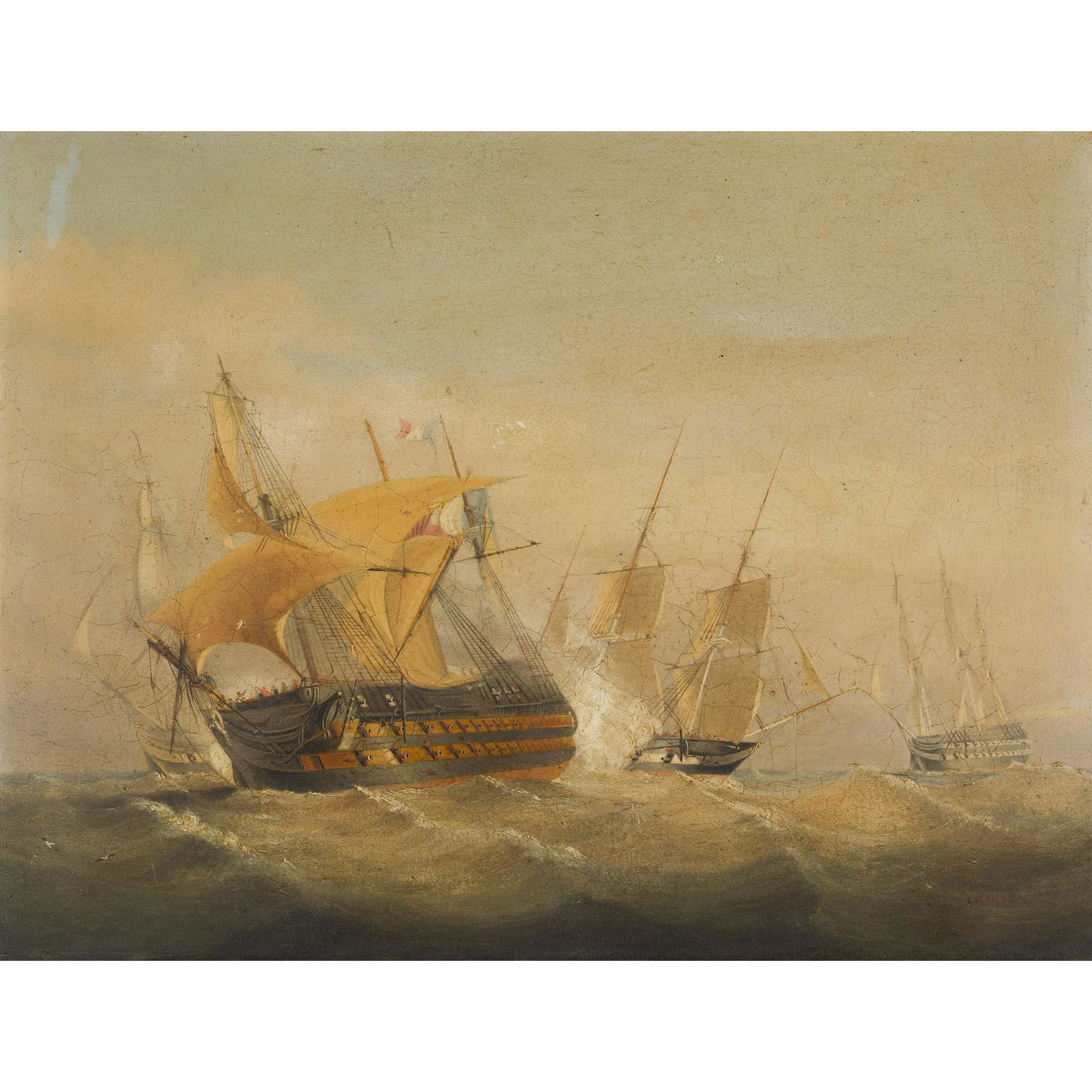 FOLLOWER OF JOHN CHRISTIAN SCHETKY A NAVAL ENGAGEMENT (1 of 3)